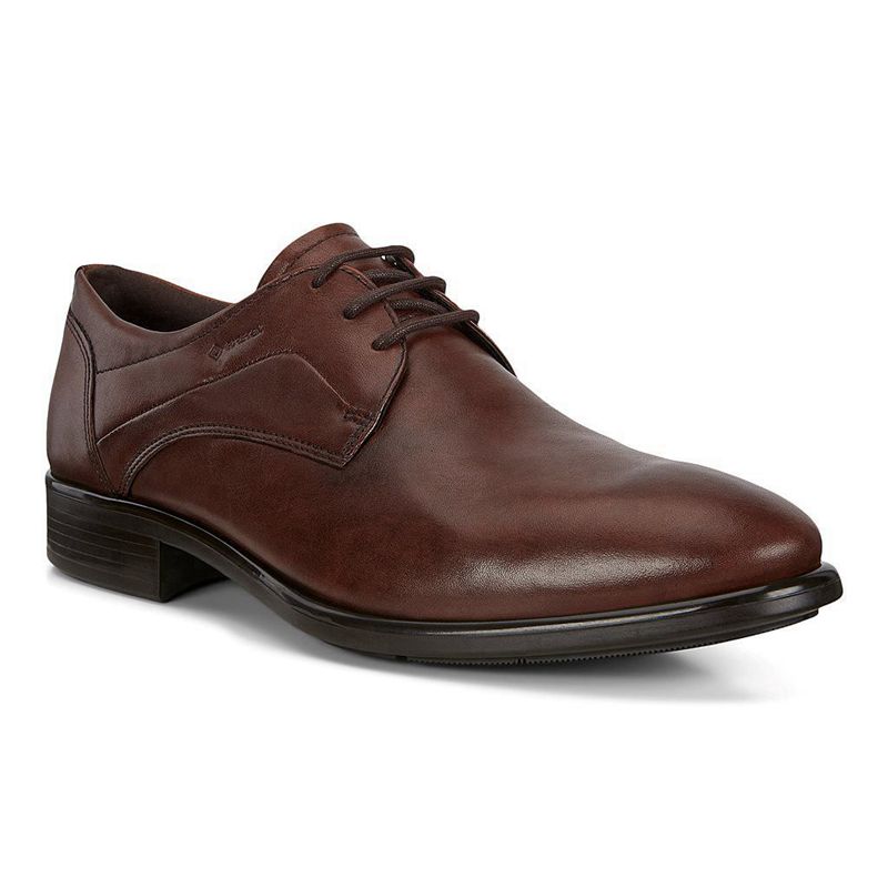 Men Business Ecco Citytray - Derby Brown - India FSXOVB752